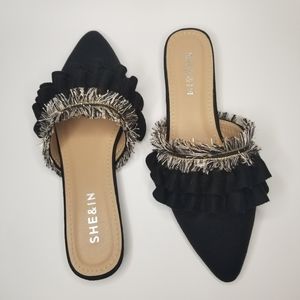 SHEIN Black Mules